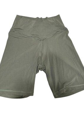 Aerie Green High Waisted Real Me Cross Over 7" Biker Shorts Size L